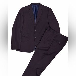 BEN SHERMAN Designer Maroon Business Casual Formal Blazer & Dress Pants SUIT 40S